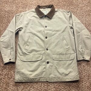 Vtg. LL Bean Men's Original Field Coat Barn Chore Canvas Brown, Cotton Lined Lg